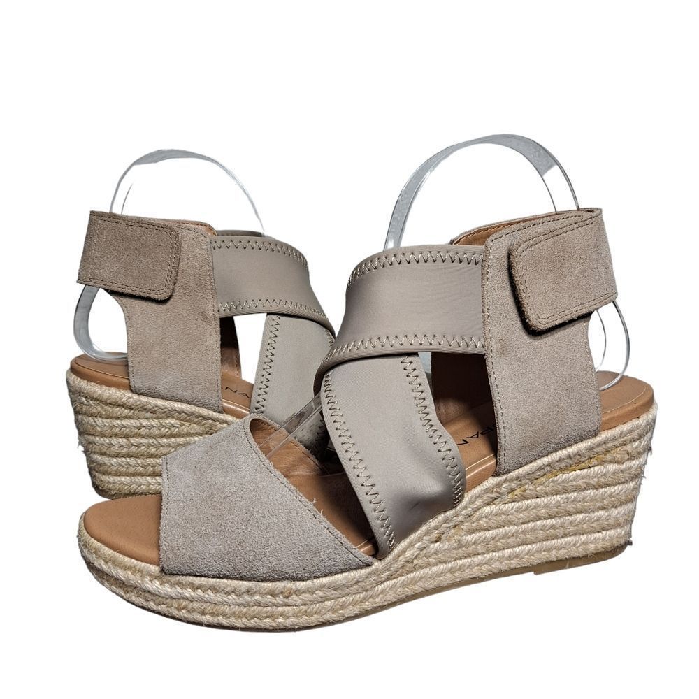Moda Spana Kat Espadrille Wedge Sandals Heels Taupe Size 8.5
